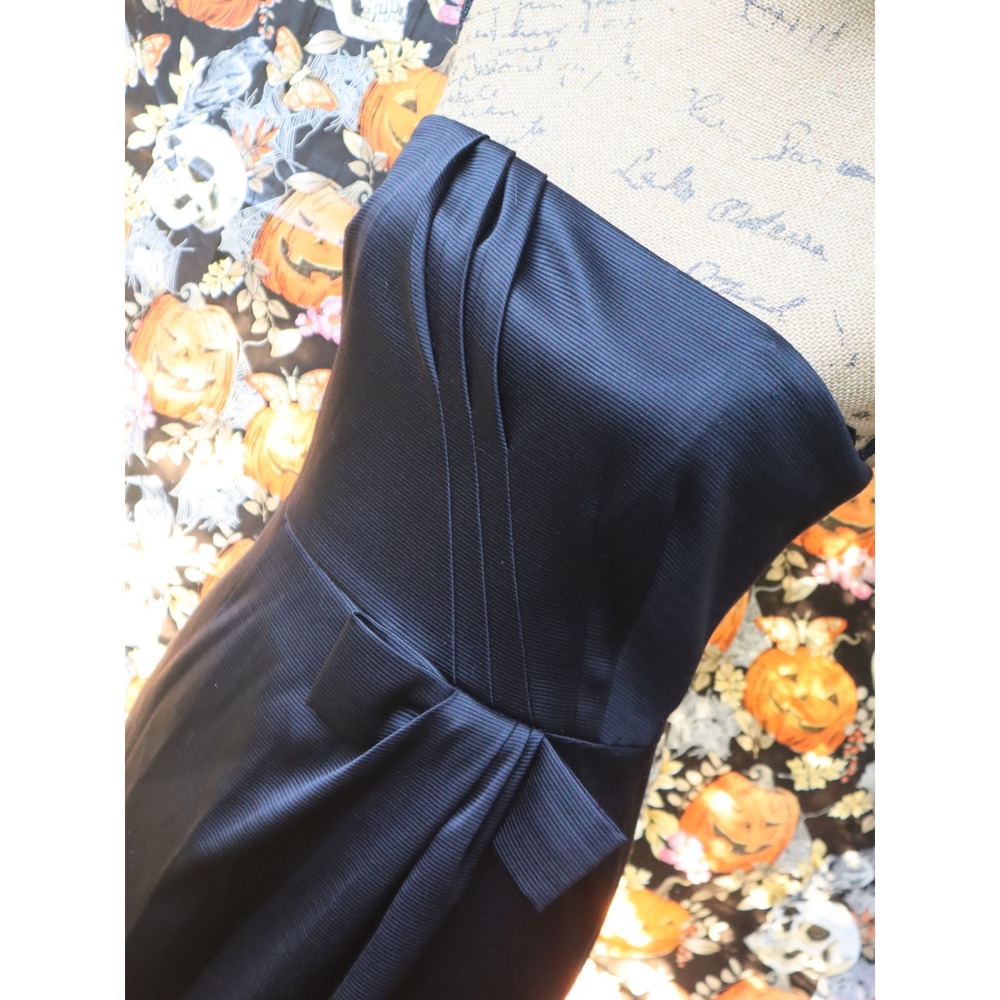 Black Strapless Dress 4 White House Black Market Women Ribbed Bow Cocktail